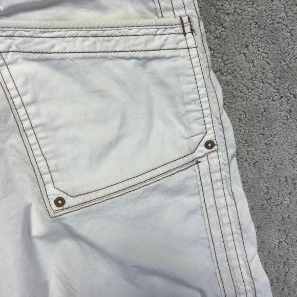 Aventura Pants Womens 8 White Organic Cotton Roll Up Capri Crop Utility Gorpcore - Picture 4 of 16